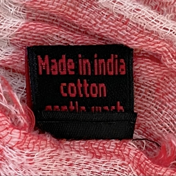 Asian Eye Crinkled Cotton Fringe Skinny Scarf Multicolor Pastel 7”x70” - Picture 6 of 6